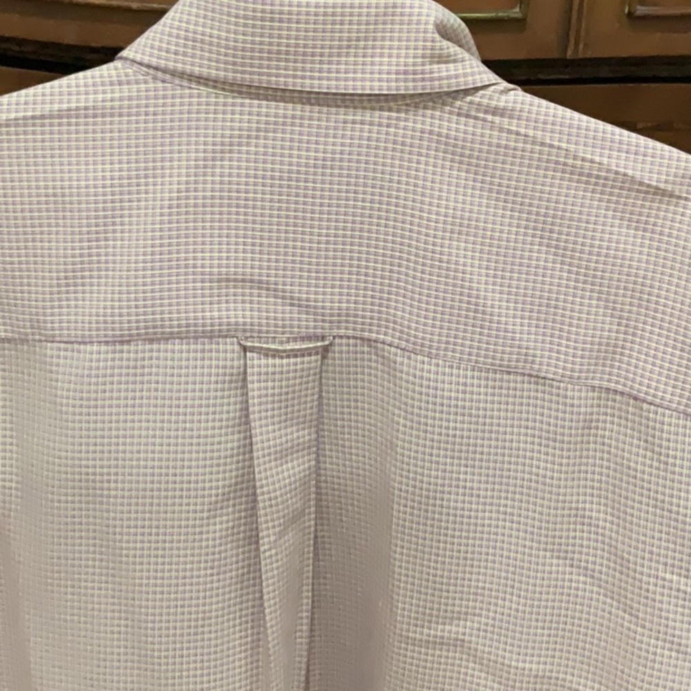 Bugatchi Men's Lavender and yellow Checkered Shirt - Picture 5 of 5